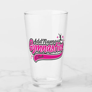 Personalized NAME Gymnast Split Leap Gymnastics Glass