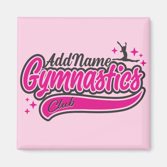 Personalized NAME Gymnast Split Leap Gymnastics  Magnet (Front)