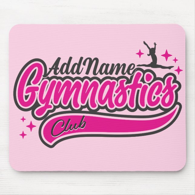 Personalized NAME Gymnast Split Leap Gymnastics Mouse Pad (Front)