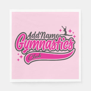 Personalized NAME Gymnast Split Leap Gymnastics  Napkin