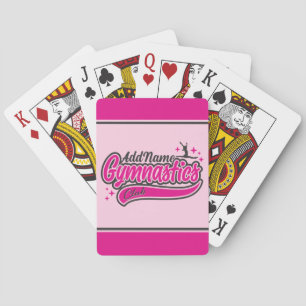 Personalized NAME Gymnast Split Leap Gymnastics  Playing Cards