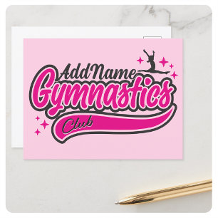 Personalized NAME Gymnast Split Leap Gymnastics  Postcard