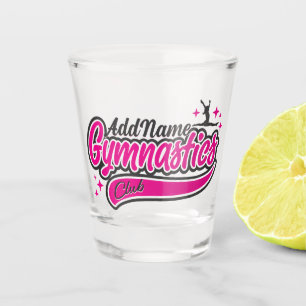Personalized NAME Gymnast Split Leap Gymnastics Shot Glass