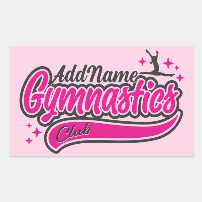 Personalized NAME Gymnast Split Leap Gymnastics  Sticker (Front)