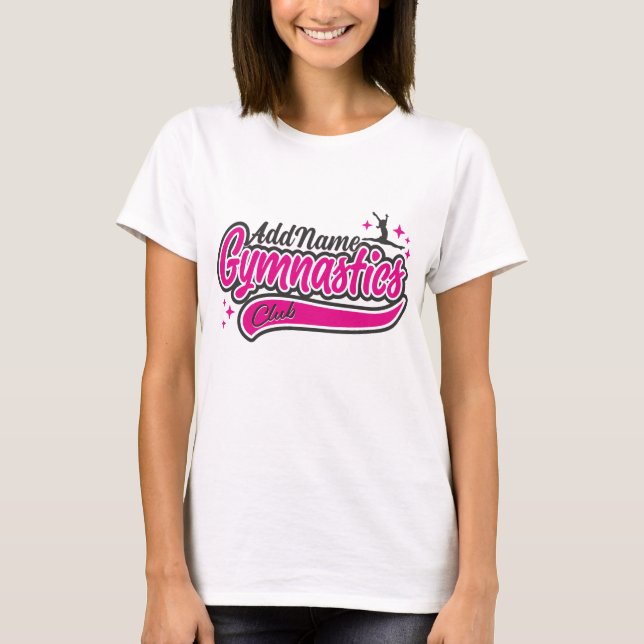 Personalized NAME Gymnast Split Leap Gymnastics  T-Shirt (Front)