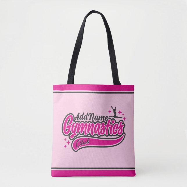 Personalized NAME Gymnast Split Leap Gymnastics  Tote Bag (Front)