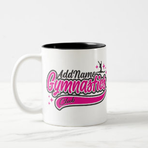Personalized NAME Gymnast Split Leap Gymnastics  Two-Tone Coffee Mug