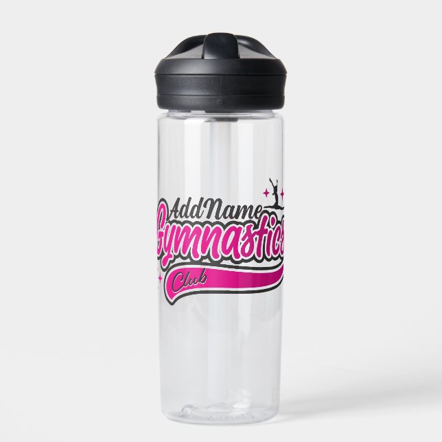Personalized NAME Gymnast Split Leap Gymnastics  Water Bottle (Front)
