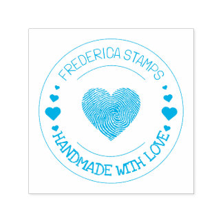 Personalized Name Handmade with Love Heart Self-inking Stamp
