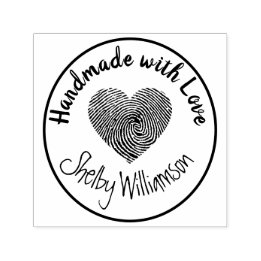 Personalized Name Handmade with Love Heart Self-inking Stamp