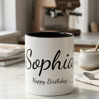 Personalized Name Happy Birthday Mug Custom Gift 