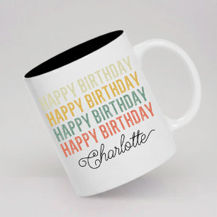 Personalized Name Happy Birthday Mug for Her Women