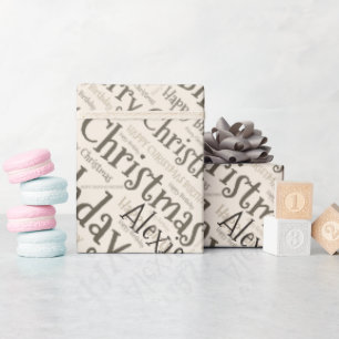 Personalized Name Happy Christmas Birthday Funny Wrapping Paper