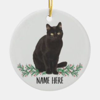 Personalized Name Havana Cat Black Gifts 2022 Chri Ceramic Ornament