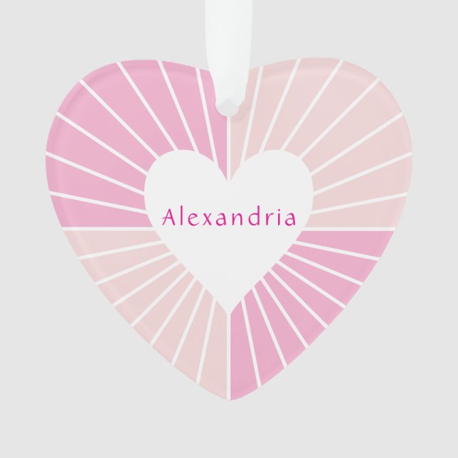 Personalized name heart blush pink ornament (Front)