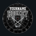Personalized NAME Hockey Player Stick Puck Team   Dartboard<br><div class="desc">Personalized NAME Hockey Player Stick Puck Team Design -Customize with Your Name or Custom Text!</div>
