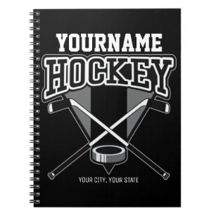 Personalized NAME Hockey Player Stick Puck Team  Notebook