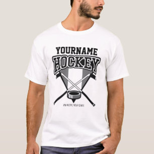 Personalized NAME Hockey Player Stick Puck Team  T-Shirt