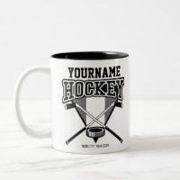Personalized NAME Hockey Player Stick Puck Team  