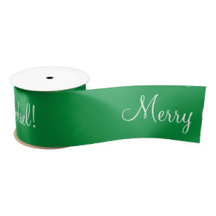Personalized Name Holiday Christmas Gift Satin Rib Ribbon