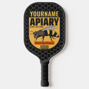 Personalized NAME Honey Bee Apiary Beehives Farm Pickleball Paddle