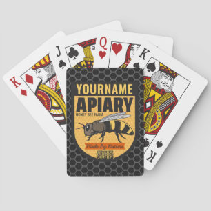 Personalized NAME Honey Bee Apiary Beehives Farm  Playing Cards