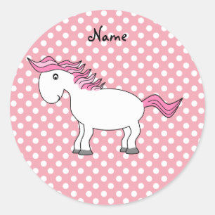Personalized name horse classic round sticker