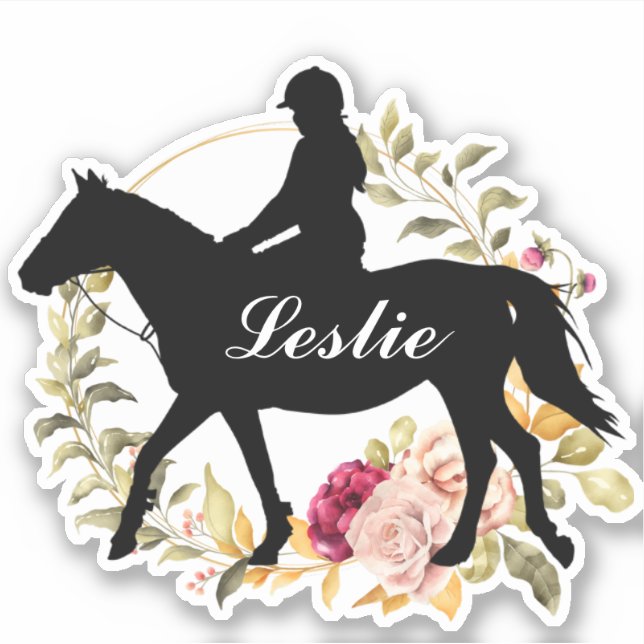 Personalized Name horse Silhouette Equestrian  (Front)