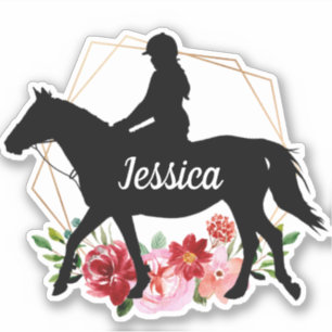 Personalized Name horse Silhouette Equestrian Stic