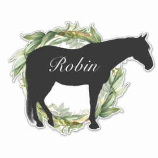 Personalized name horse silhouette sticker