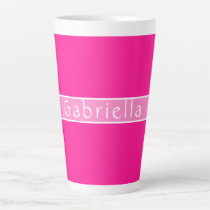 Personalized Name Hot Pink and pink Latte Mug