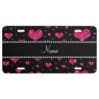 Personalized name hot pink glitter hearts
