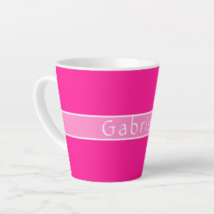 Personalized Name Hot Pink Latte Mug