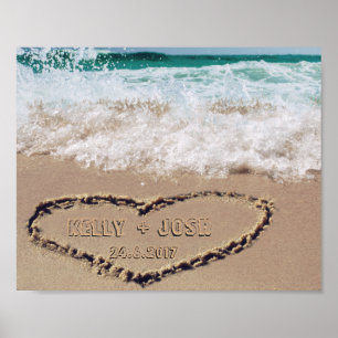 Personalized Name In Heart Sand Picture Poster