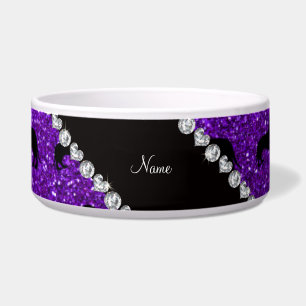 Personalized name indigo purple glitter dachshunds