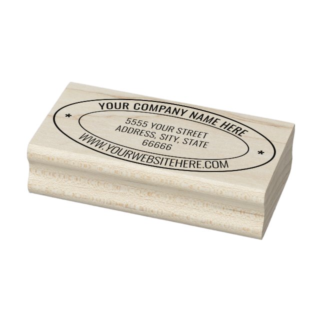 Personalized Name Info Address Oval Rubber Stamp (Stamp)