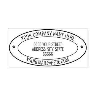 Personalized Name Info Address Oval Rubber Stamp