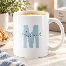 Personalized Name Initial Blue Monogram Cool