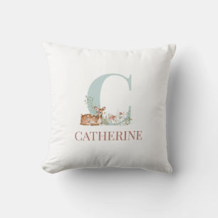 Personalized Name Initial Letter C Throw Pillow