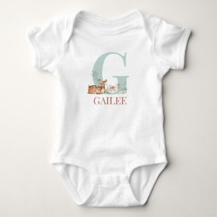 Personalized Name Initial Letter G Baby Bodysuit