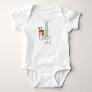 Personalized Name Initial Letter J Baby Bodysuit