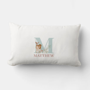 Personalized Name Initial Letter M Lumbar Pillow