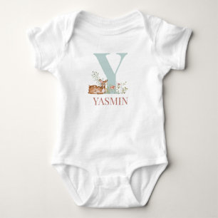 Personalized Name Initial Letter Y Baby Bodysuit