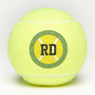 Personalized name initial monogram letter yellow tennis balls