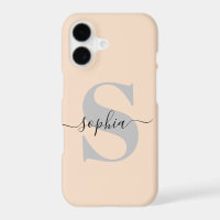 Personalized Name, Initial-Script, Linen/Silver