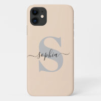 Personalized Name, Initial-Script, Linen/Silver