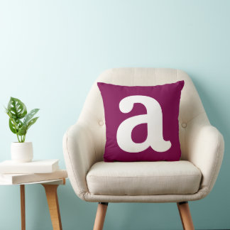 Personalized Name Initial Stylish Modern Minimal  Throw Pillow