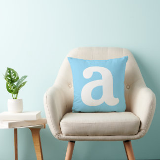 Personalized Name Initial Stylish Modern Minimal  Throw Pillow