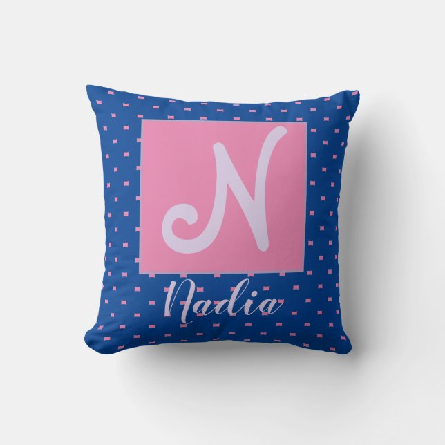 Personalized Name Initial Throw Pillow (Front)