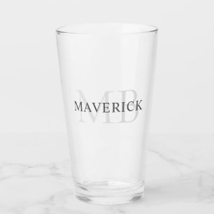 Personalized Name & Initials Monogram Beer Glass
